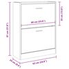 vidaXL Shoe Cabinet Concrete Grey 63x24x81 cm Engineered Wood