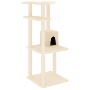 vidaXL Cat Tree with Sisal Scratching Posts Cream 123 cm