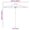 vidaXL Garden Parasol Cream White &Oslash; 270 x 260 cm Bamboo