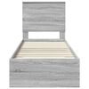 vidaXL Bed Frame Grey Sonoma and Silver 70 x 190 cm Engineered Wood