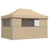 vidaXL Party Tent Folding Beige 279 x 410 x 315 cm Oxford Fabric