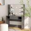 vidaXL Makeup Table with LED Lights 100x40x135 cm MDF Grey