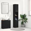 vidaXL Bathroom Cabinet Black Oak 30x30x183.5 cm Engineered Wood