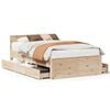 vidaXL Bed Frame without Mattress with Headboard 120x190 cm Small Double Solid Wood Pine