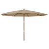vidaXL Garden Parasol with Wooden Pole Taupe 400x273 cm