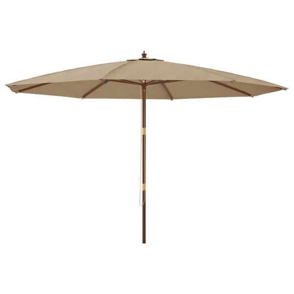 vidaXL Garden Parasol with Wooden Pole Taupe 400x273 cm