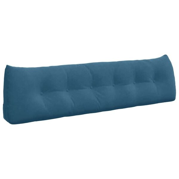 vidaXL Back Pillow Blue 180 x 24 x 50 cm Velvet