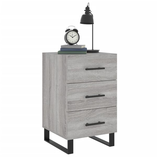 vidaXL Bedside Cabinet Grey Sonoma 40x40x66 cm Engineered Wood