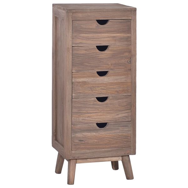 vidaXL Sideboard with 5 Drawers 40x30x100 cm Solid Teak Wood