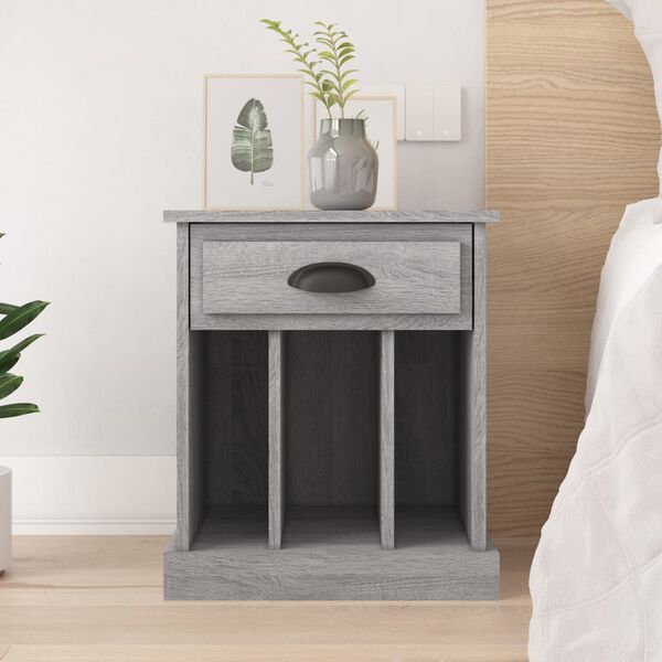 vidaXL Bedside Cabinet Grey Sonoma 43x36x50 cm