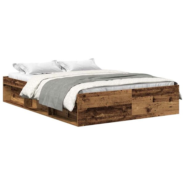 vidaXL Bed Frame without Mattress Old Wood 140x200cm Engineered Wood