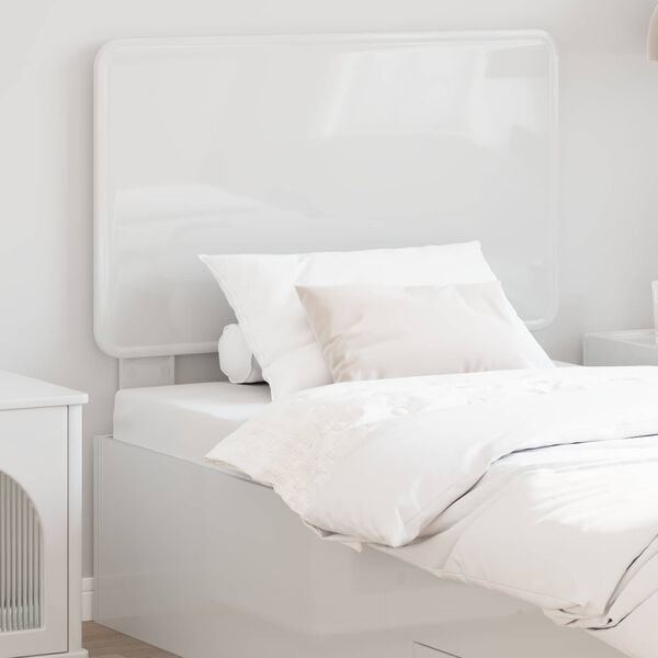 vidaXL Headboard Gloss White 75 cm Engineered wood
