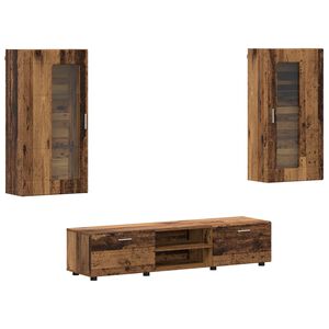 vidaXL TV Cabinet Set FLORIN 3 pcs Old Wood Engineered Wood
