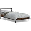 vidaXL Bed Frame without Mattress Smoked Oak 75x190 cm Small Single