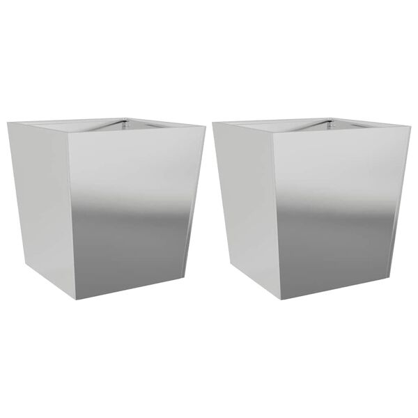 vidaXL Garden Planters 50x50x50 cm 2 pcs Galvanised Steel