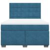 vidaXL Box Spring Bed with Mattress Blue 140x190 cm Velvet