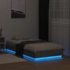 vidaXL Bed Frame without Mattress with LED Lights Concrete Grey 75x190 cm Small Single