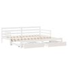 vidaXL Daybed with Trundle and Drawers without Mattress White 90x190 cm Single