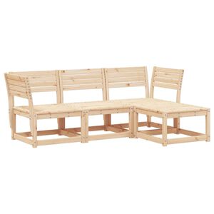 vidaXL 4 Piece Garden Lounge Set Solid Wood Pine