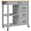 vidaXL Kitchen Trolley "MONZA" 84x40x88,5 cm Solid Wood Pine