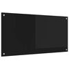 vidaXL Kitchen Backsplash Black 100 x 50 cm Tempered Glass