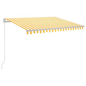 vidaXL Retractable Awning Yellow and White 300 x 250 cm
