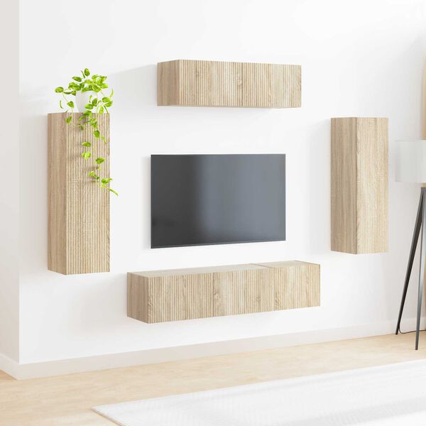vidaXL TV Cabinet 5 pcs Sonoma Oak