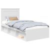 vidaXL Bed Frame with Headboard White 90 x 200 cm Solid Pine Wood