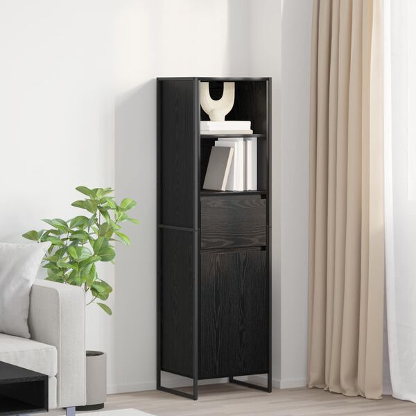vidaXL Book Cabinet Black Oak 43 x 36 x 150.5 cm Engineered Wood