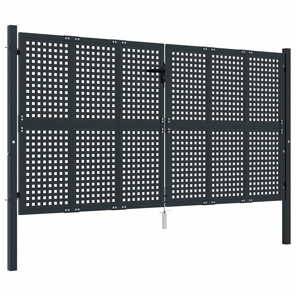 vidaXL Garden Gate Anthracite 300x150 cm Steel
