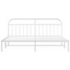 vidaXL Metal Bed Frame without Mattress with Headboard White 193x203cm