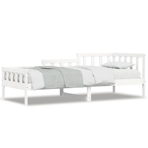 vidaXL Day Bed without Mattress White 90x200 cm Solid Wood Pine