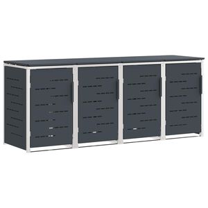 vidaXL Wheelie Bin Storage for 4 Bins 240L Stainless Steel Anthracite