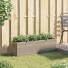 vidaXL Garden Planter with 3 Pots Grey 105x30x32 cm Poly Rattan