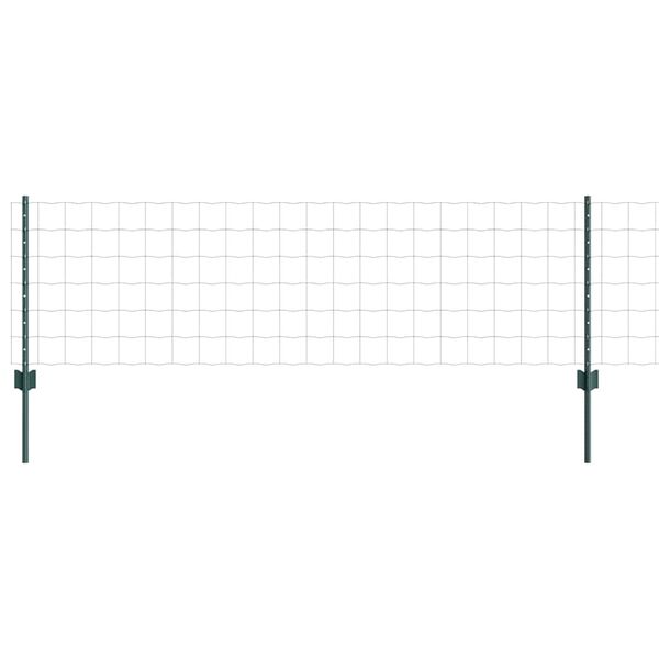 vidaXL Fence with Post Green 0.6 x 50 m Steel and PVC
