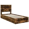 vidaXL Storage Bed with Drawer Smoked Oak 90 x 200 cm Engineered Wood