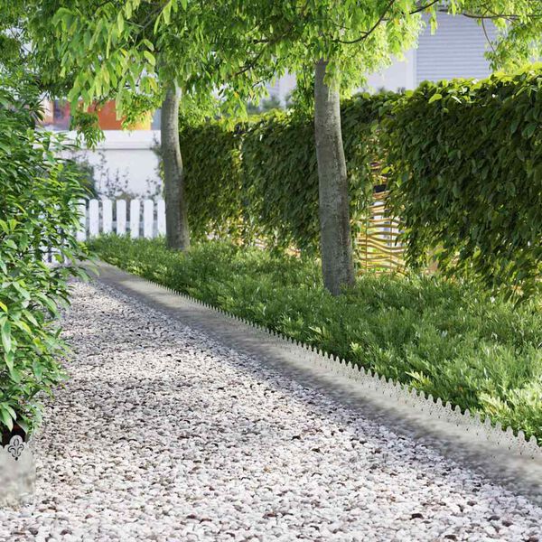 vidaXL Lawn Edgings 10 pcs Silver 103 x 0.05 x 22 cm Galvanised Steel