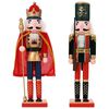 vidaXL Christmas Nutcracker TURKU 2 pcs Red and Black 38 cm