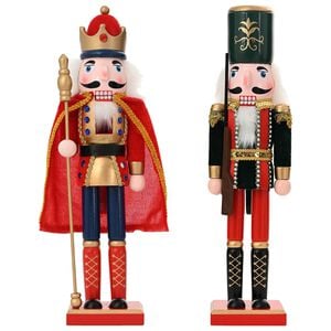vidaXL Christmas Nutcracker TURKU 2 pcs Red and Black 38 cm