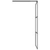 vidaXL Walk-in Shower Wall with Shelf Black 80x195 cm ESG Glass&Aluminium