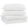 vidaXL Duvet with Pillow 3 pcs White Microfibre