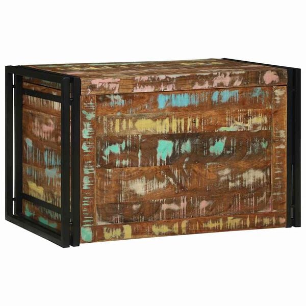vidaXL Storage Box Brown and Black 80 x 50 x 50 cm Reclaimed Wood