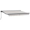 vidaXL Manual Awning 4.5 x 3 m Light Grey and White Stripe
