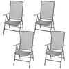 vidaXL 5 Piece Outdoor Dining Set with Folding Chairs Steel Anthracite