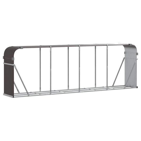 vidaXL Log Holder Brown 300x45x100 cm Galvanised Steel