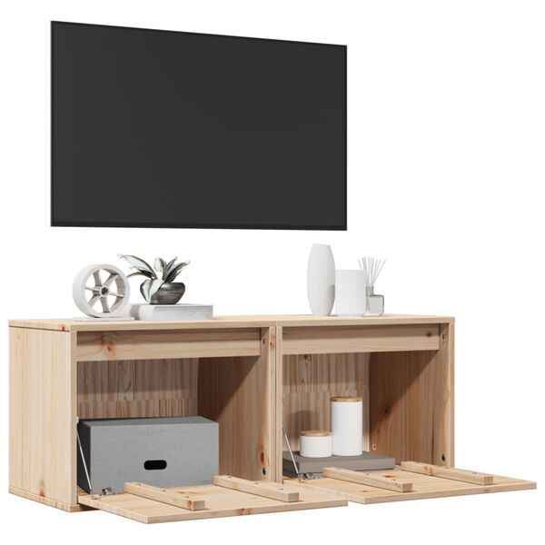 vidaXL Wall Cabinets 2 pcs 45x30x35 cm Solid Pinewood
