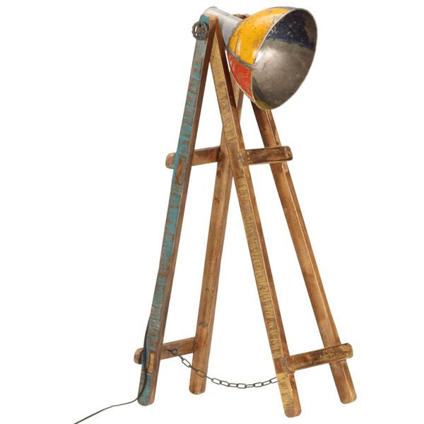 vidaXL Floor Lamp Multicolour E27 Solid Wood Mango