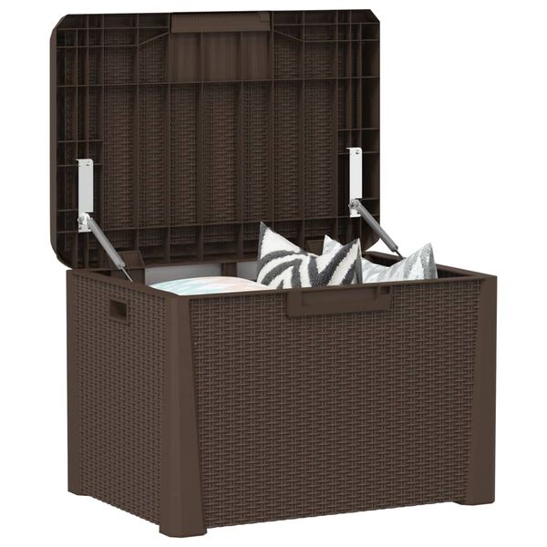 vidaXL Garden Storage Box Brown 125 L PP