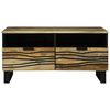 vidaXL Coffee Table Brown and Black 80 x 54 x 40 cm Solid Acacia wood