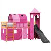 vidaXL Kids' Loft Bed with Tower Pink 80x200 cm Solid Wood Pine